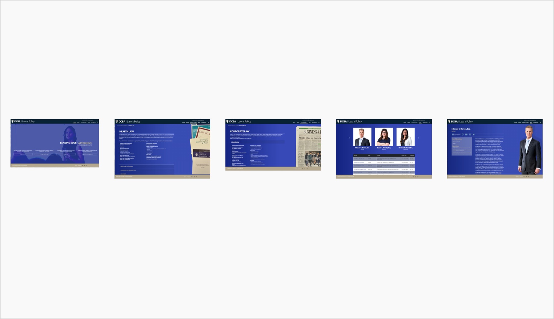 Final page designs